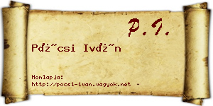 Pócsi Iván névjegykártya